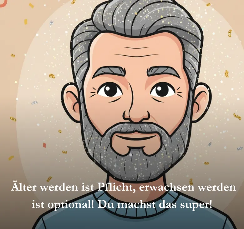 Älter werden ist Pflicht, erwachsen werden ist optional! Du machst das super!