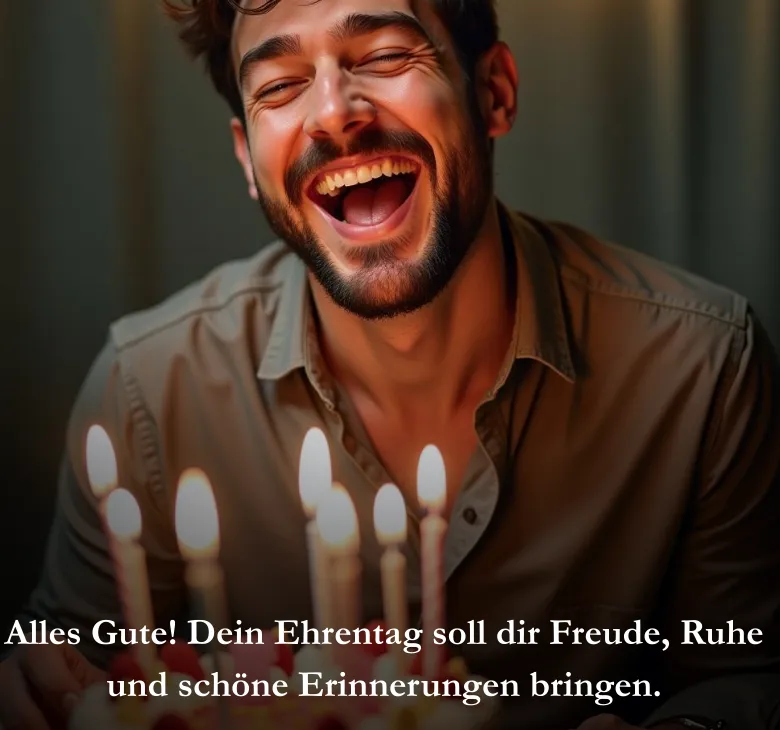 Alles Gute! Dein Ehrentag soll dir Freude, Ruhe und schöne Erinnerungen bringen.