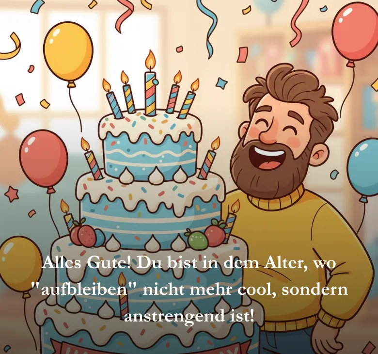 Alles Gute! Du bist in dem Alter, wo "aufbleiben" nicht mehr cool, sondern anstrengend ist!
