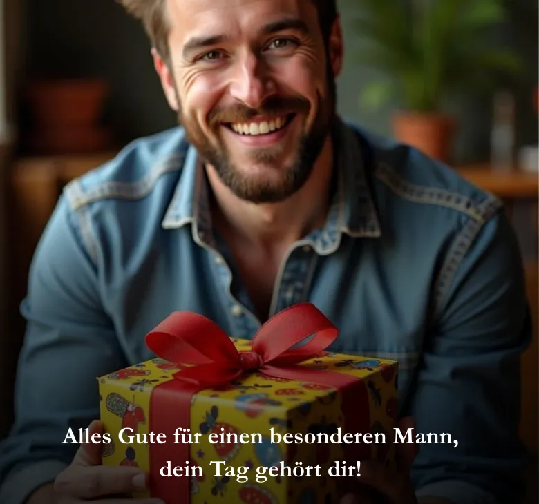 Alles Gute für einen besonderen Mann, dein Tag gehört dir!
