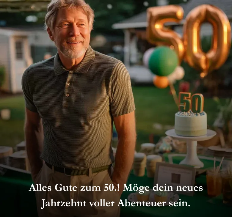 Alles Gute zum 50.! Möge dein neues Jahrzehnt voller Abenteuer sein.