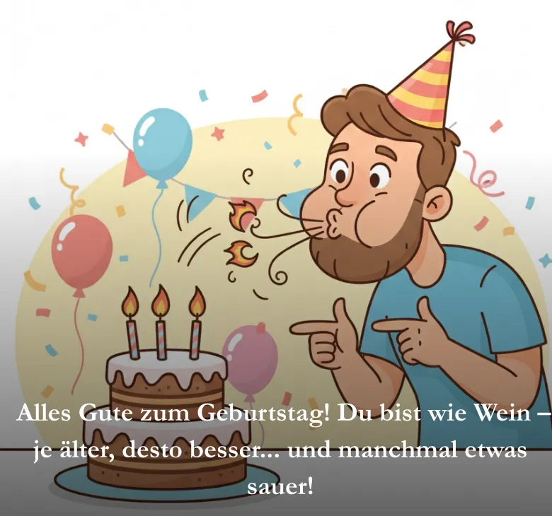  Alles Gute zum Geburtstag! Du bist wie Wein – je älter, desto besser... und manchmal etwas sauer!