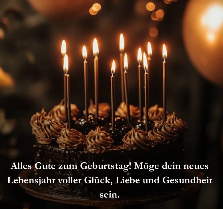 Alles Gute zum Geburtstag! Möge dein neues Lebensjahr voller Glück, Liebe und Gesundheit sein.