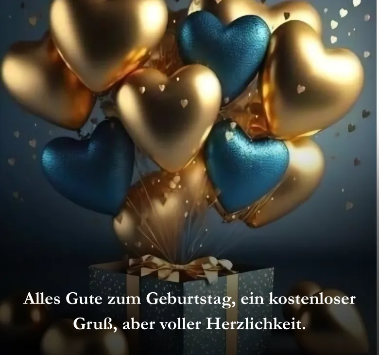 Alles Gute zum Geburtstag, ein kostenloser Gruß, aber voller Herzlichkeit.