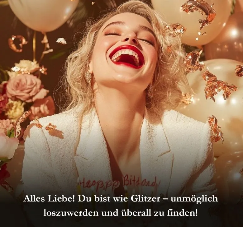 Alles Liebe! Du bist wie Glitzer – unmöglich loszuwerden und überall zu finden!