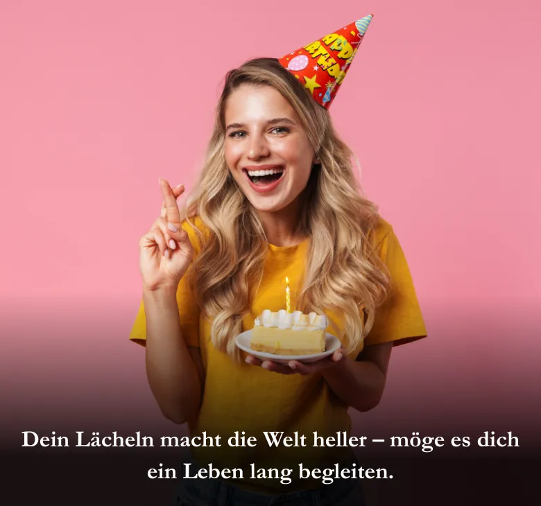 Dein Lächeln macht die Welt heller – möge es dich ein Leben lang begleiten.