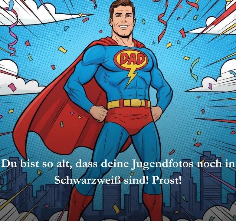 Du bist so alt, dass deine Jugendfotos noch in Schwarzweiß sind! Prost!
