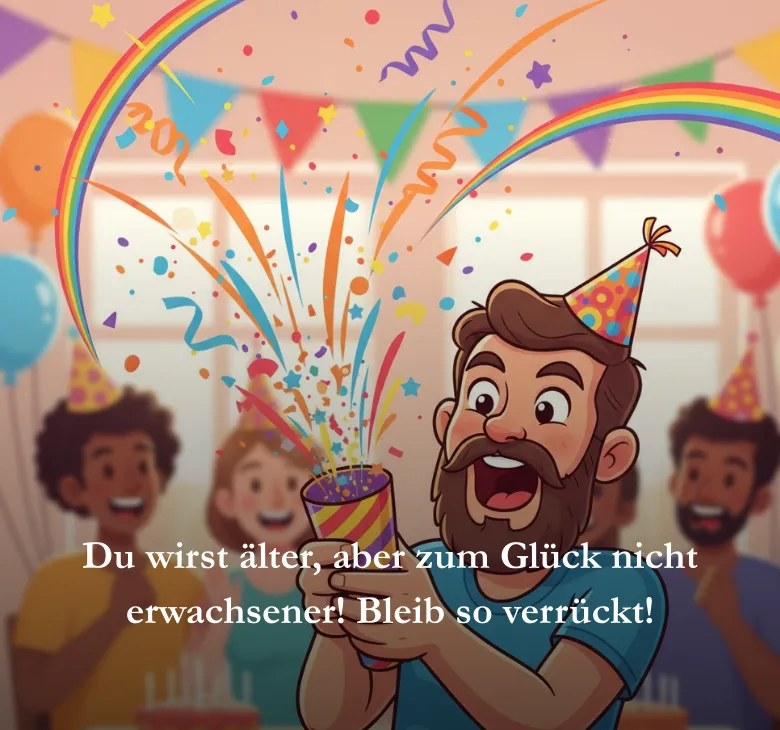 Du wirst älter, aber zum Glück nicht erwachsener! Bleib so verrückt!
