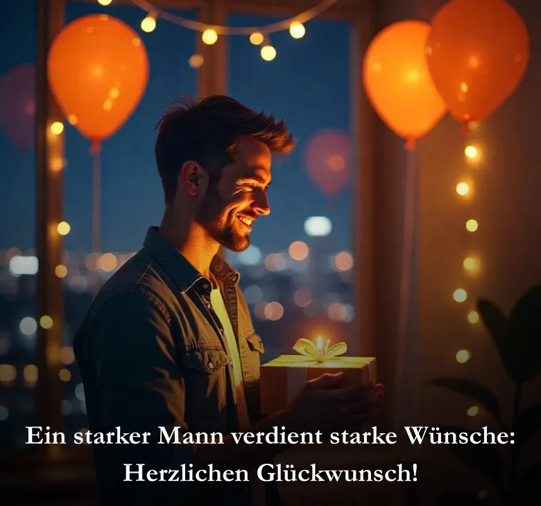 Ein starker Mann verdient starke Wünsche: Herzlichen Glückwunsch!