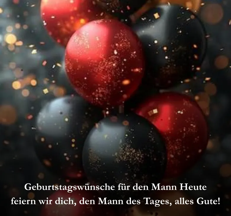 Geburtstagswünsche für den Mann Heute feiern wir dich, den Mann des Tages, alles Gute!