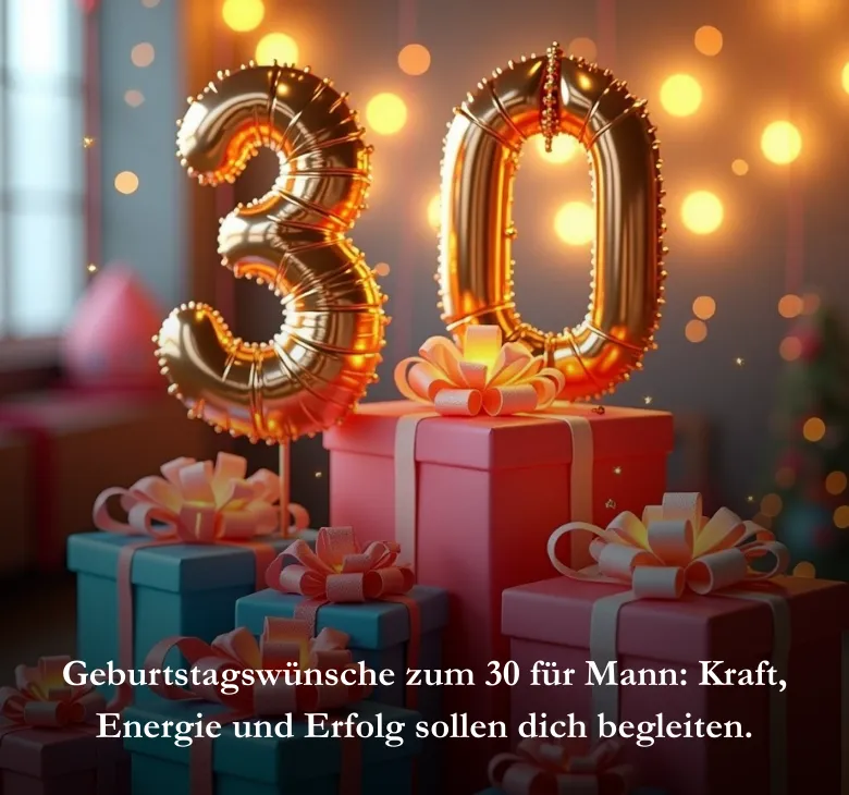 Geburtstagswünsche zum 30 für Mann: Kraft, Energie und Erfolg sollen dich begleiten.