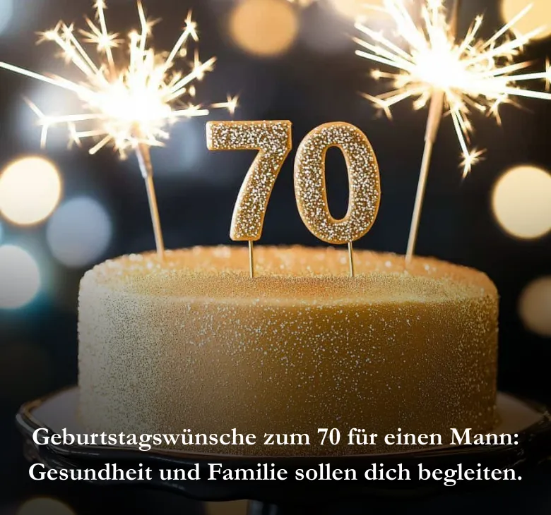 Geburtstagswünsche zum 70 für einen Mann: Gesundheit und Familie sollen dich begleiten.