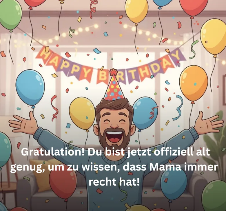 Gratulation! Du bist jetzt offiziell alt genug, um zu wissen, dass Mama immer recht hat!