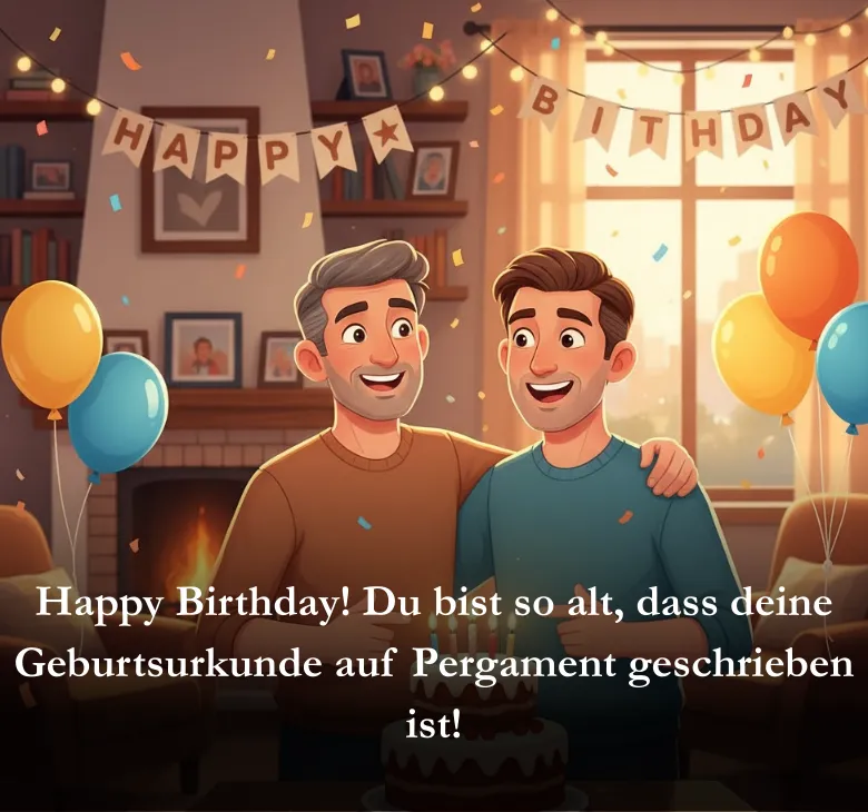 Happy Birthday! Du bist so alt, dass deine Geburtsurkunde auf Pergament geschrieben ist!
