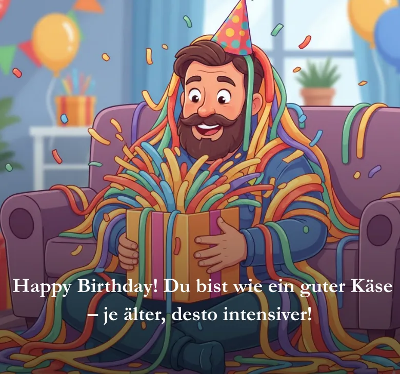  Happy Birthday! Du bist wie ein guter Käse – je älter, desto intensiver!
