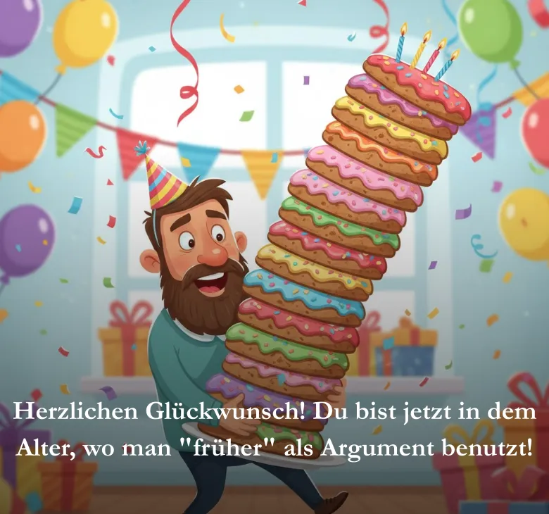 Herzlichen Glückwunsch! Du bist jetzt in dem Alter, wo man "früher" als Argument benutzt!