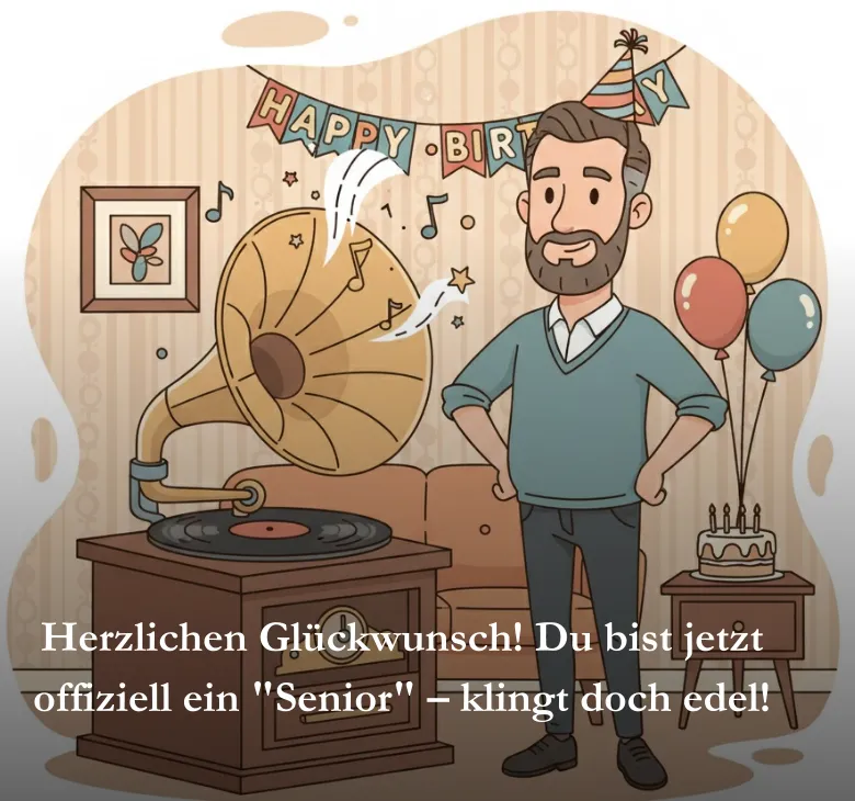 Herzlichen Glückwunsch! Du bist jetzt offiziell ein "Senior" – klingt doch edel!
