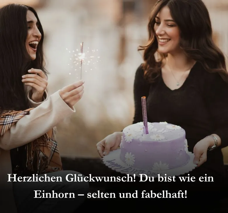 Herzlichen Glückwunsch! Du bist wie ein Einhorn – selten und fabelhaft!