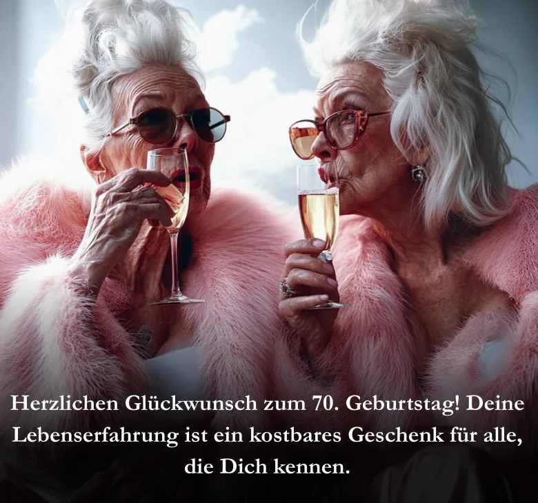 Herzlichen Glückwunsch zum 70. Geburtstag! Deine Lebenserfahrung ist ein kostbares Geschenk für alle, die Dich kennen.
