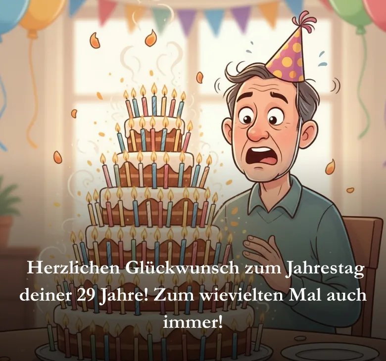  Herzlichen Glückwunsch zum Jahrestag deiner 29 Jahre! Zum wievielten Mal auch immer!
