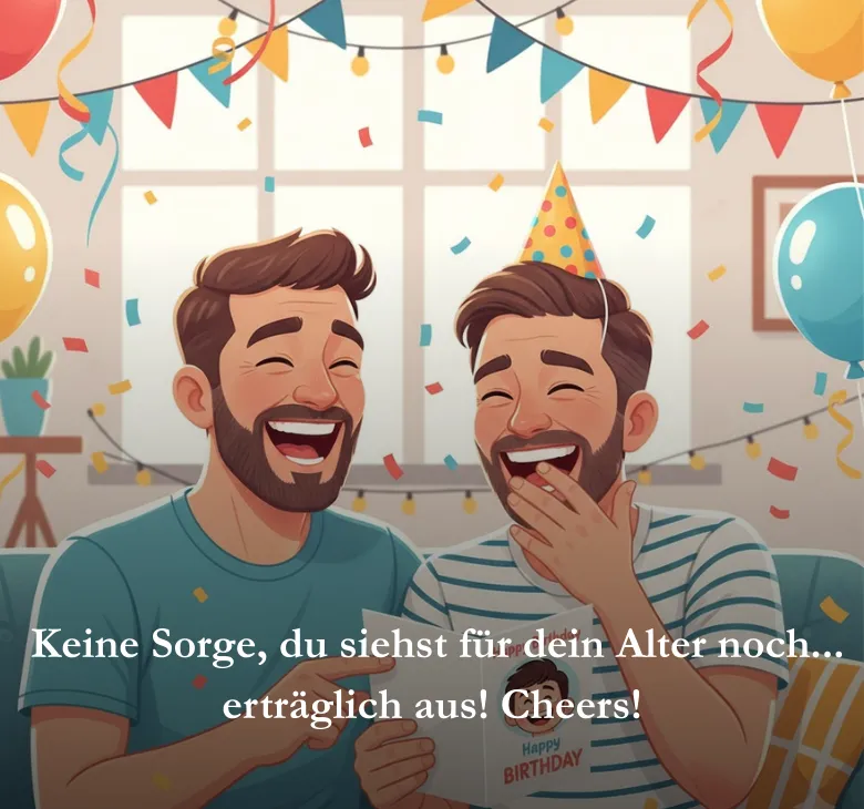  Keine Sorge, du siehst für dein Alter noch... erträglich aus! Cheers!
