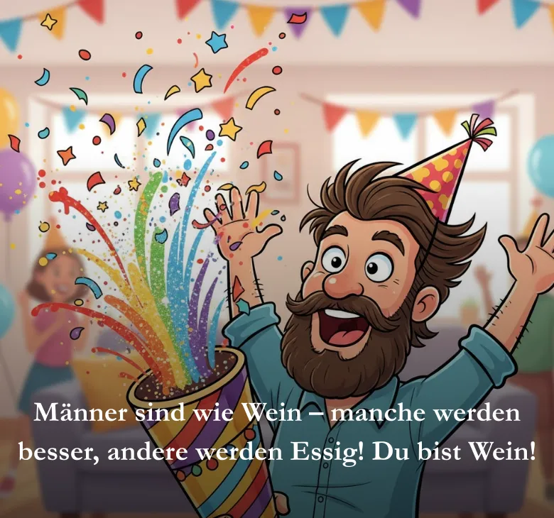 Männer sind wie Wein – manche werden besser, andere werden Essig! Du bist Wein!
