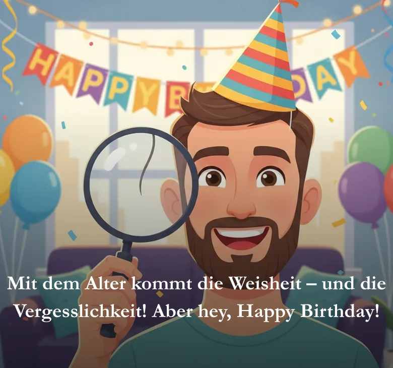 Mit dem Alter kommt die Weisheit – und die Vergesslichkeit! Aber hey, Happy Birthday!
