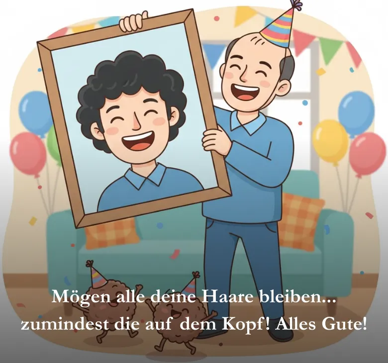 Mögen alle deine Haare bleiben... zumindest die auf dem Kopf! Alles Gute!
