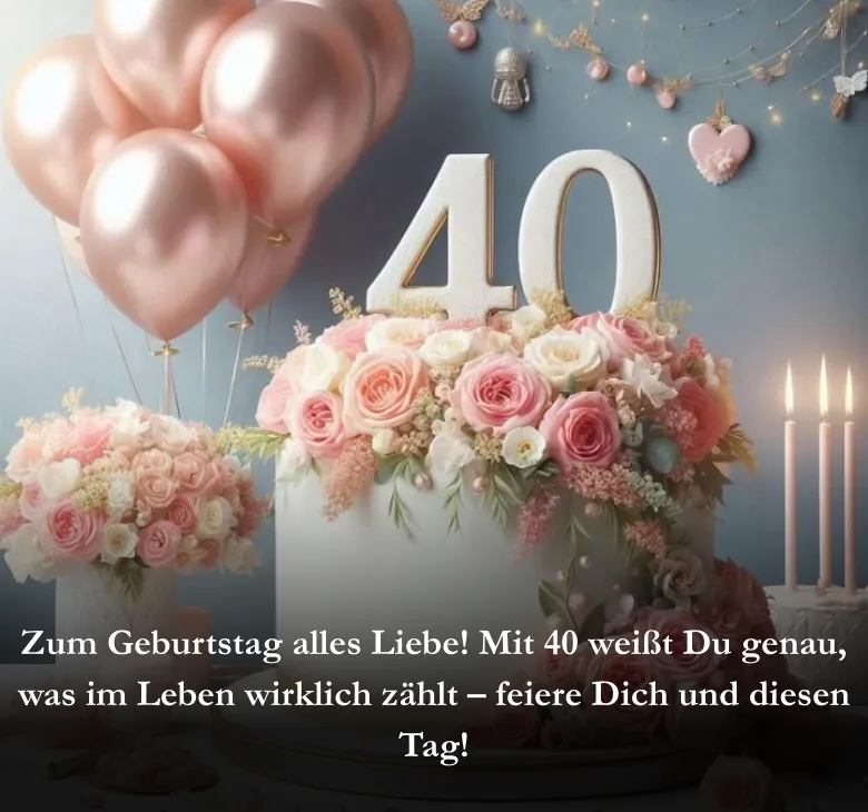 Zum Geburtstag alles Liebe! Mit 40 weißt Du genau, was im Leben wirklich zählt – feiere Dich und diesen Tag!