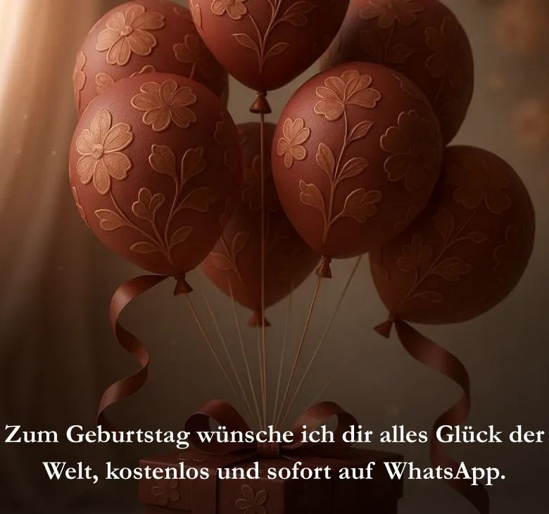 Zum Geburtstag wünsche ich dir alles Glück der Welt, kostenlos und sofort auf WhatsApp.