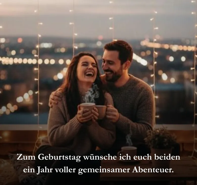Zum Geburtstag wünsche ich euch beiden ein Jahr voller gemeinsamer Abenteuer.
