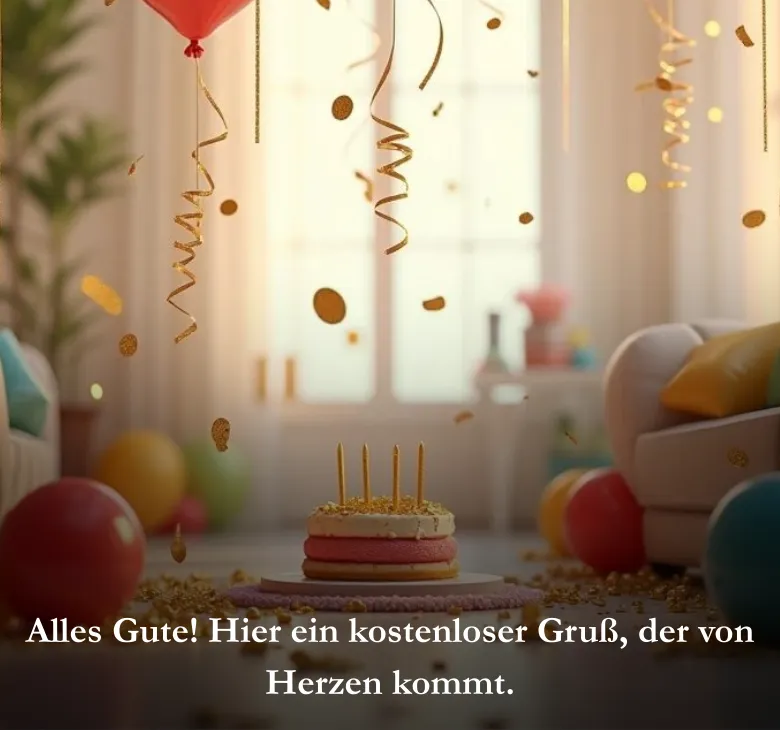 Alles Gute! Hier ein kostenloser Gruß, der von Herzen kommt.