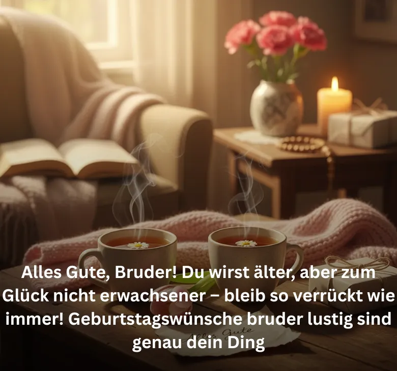 Alles Gute, Bruder! Du wirst älter, aber zum Glück nicht erwachsener – bleib so verrückt wie immer! Geburtstagswünsche bruder lustig sind genau dein Ding