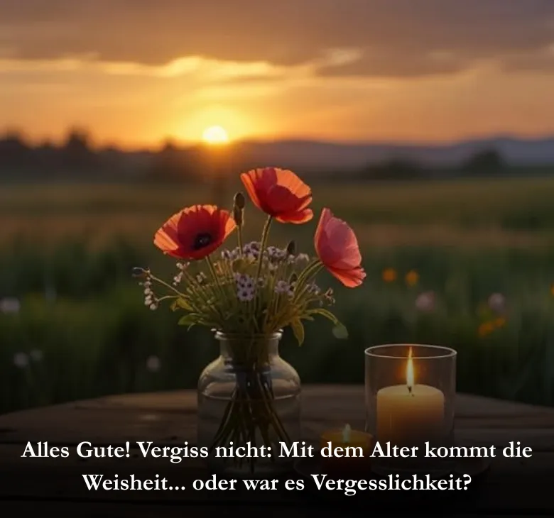 Alles Gute! Vergiss nicht: Mit dem Alter kommt die Weisheit... oder war es Vergesslichkeit?