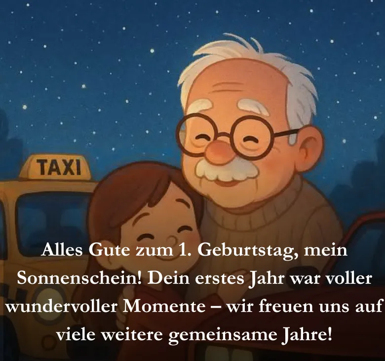 Alles Gute zum 1. Geburtstag, mein Sonnenschein! Dein erstes Jahr war voller wundervoller Momente – wir freuen uns auf viele weitere gemeinsame Jahre!