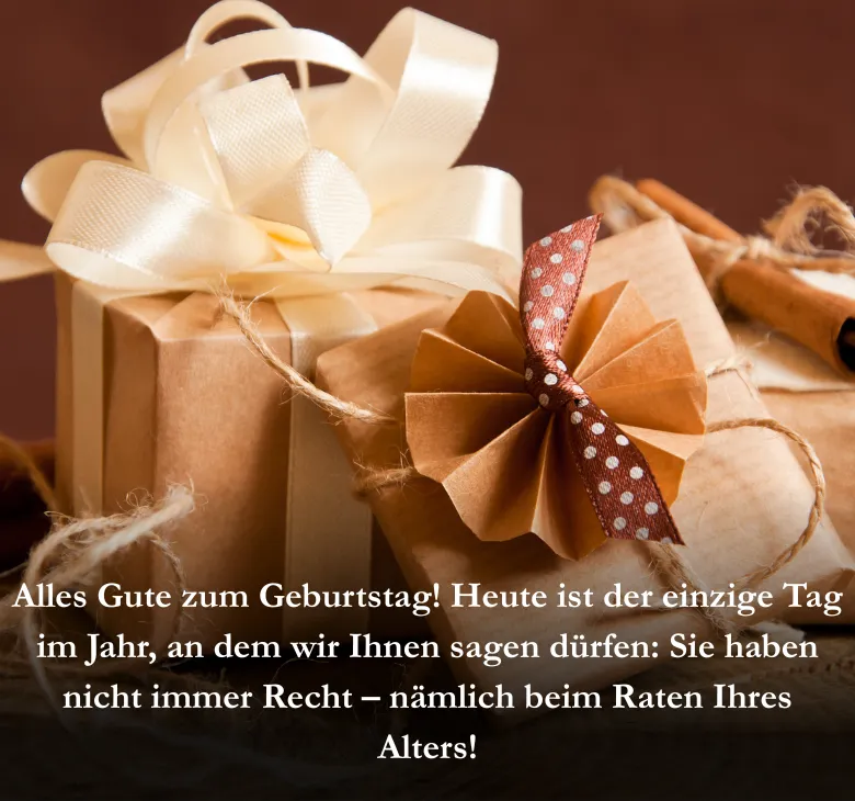 Alles Gute zum Geburtstag! Heute ist der einzige Tag im Jahr, an dem wir Ihnen sagen dürfen: Sie haben nicht immer Recht – nämlich beim Raten Ihres Alters!
