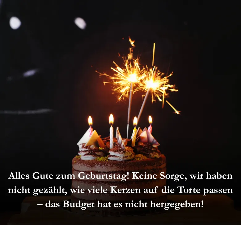 Alles Gute zum Geburtstag! Keine Sorge, wir haben nicht gezählt, wie viele Kerzen auf die Torte passen – das Budget hat es nicht hergegeben!