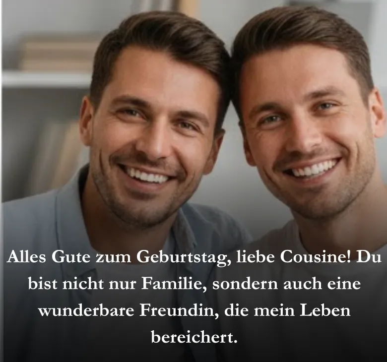 Alles Gute zum Geburtstag, liebe Cousine! Du bist nicht nur Familie, sondern auch eine wunderbare Freundin, die mein Leben bereichert