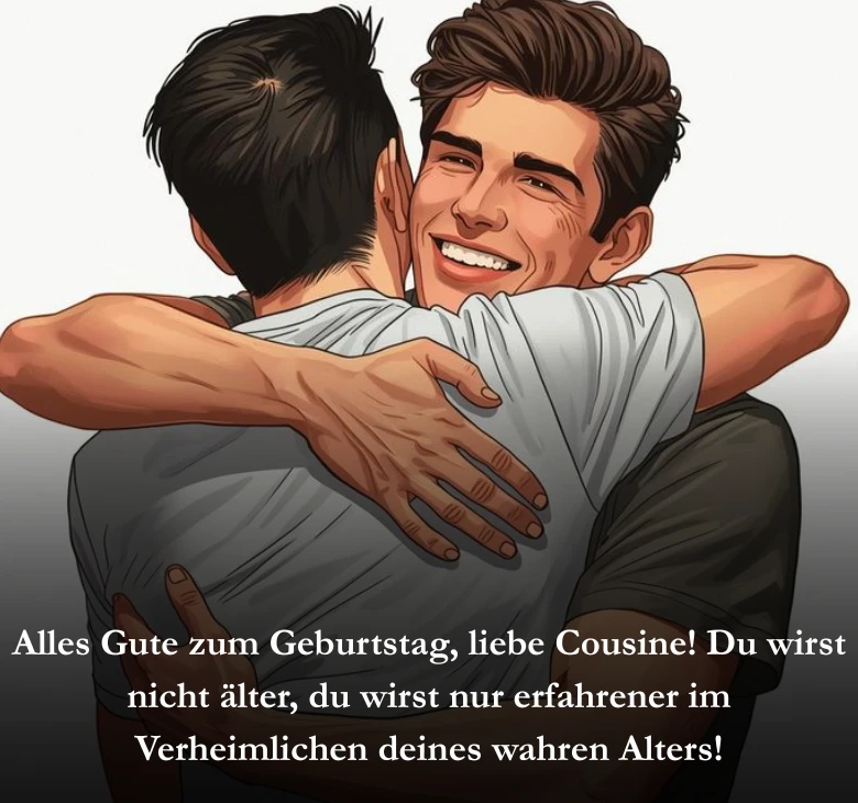 Alles Gute zum Geburtstag, liebe Cousine! Du wirst nicht älter, du wirst nur erfahrener im Verheimlichen deines wahren Alters!