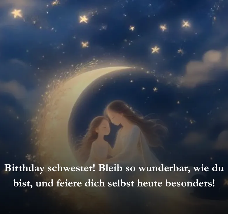Birthday schwester! Bleib so wunderbar, wie du bist, und feiere dich selbst heute besonders!