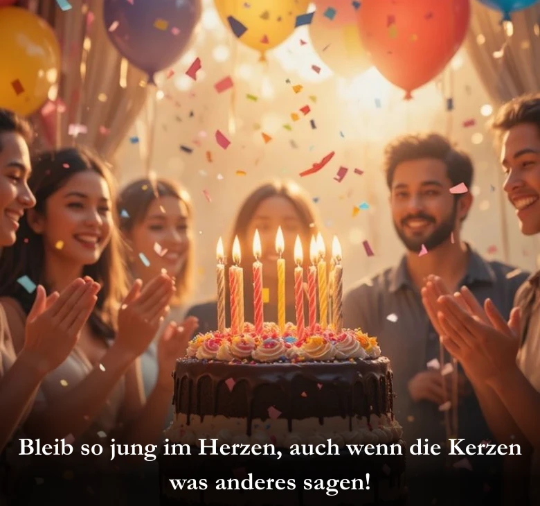 Bleib so jung im Herzen, auch wenn die Kerzen was anderes sagen!