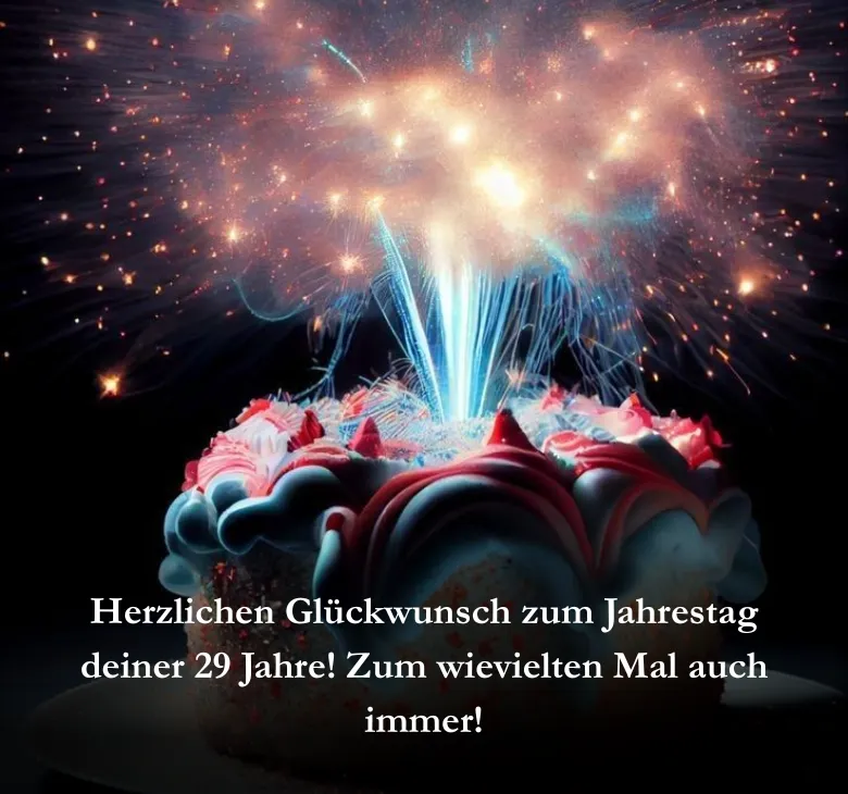  Herzlichen Glückwunsch zum Jahrestag deiner 29 Jahre! Zum wievielten Mal auch immer!