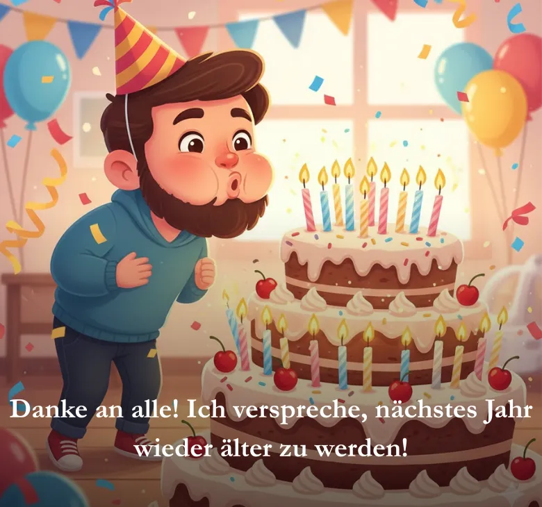 Danke an alle! Ich verspreche, nächstes Jahr wieder älter zu werden!