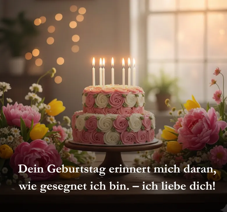 Dein Geburtstag erinnert mich daran, wie gesegnet ich bin. – ich liebe dich!
