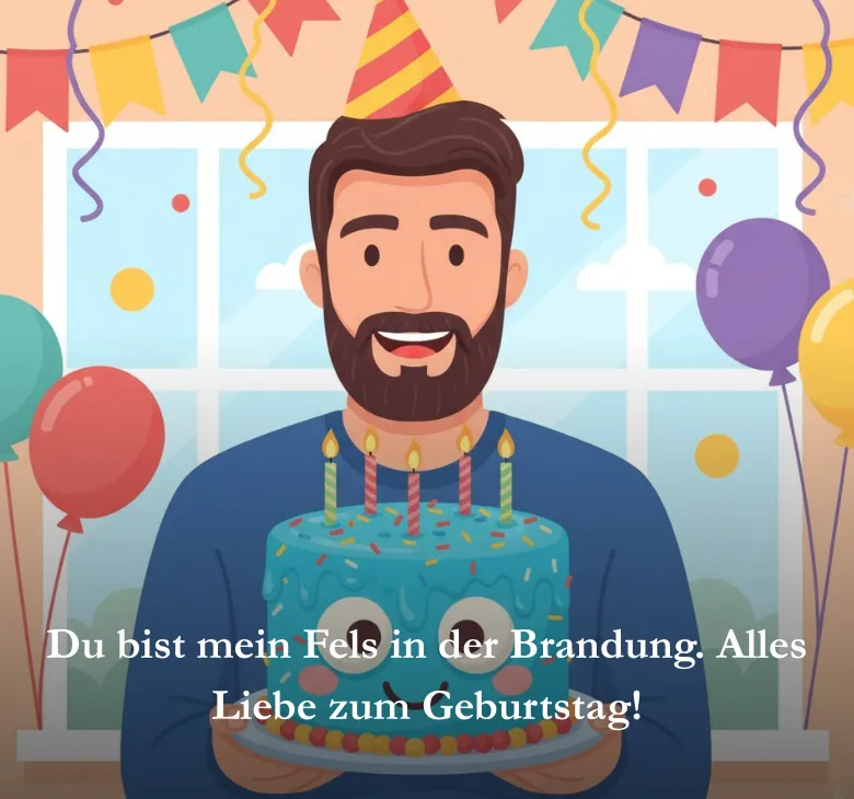 Du bist mein Fels in der Brandung. Alles Liebe zum Geburtstag!