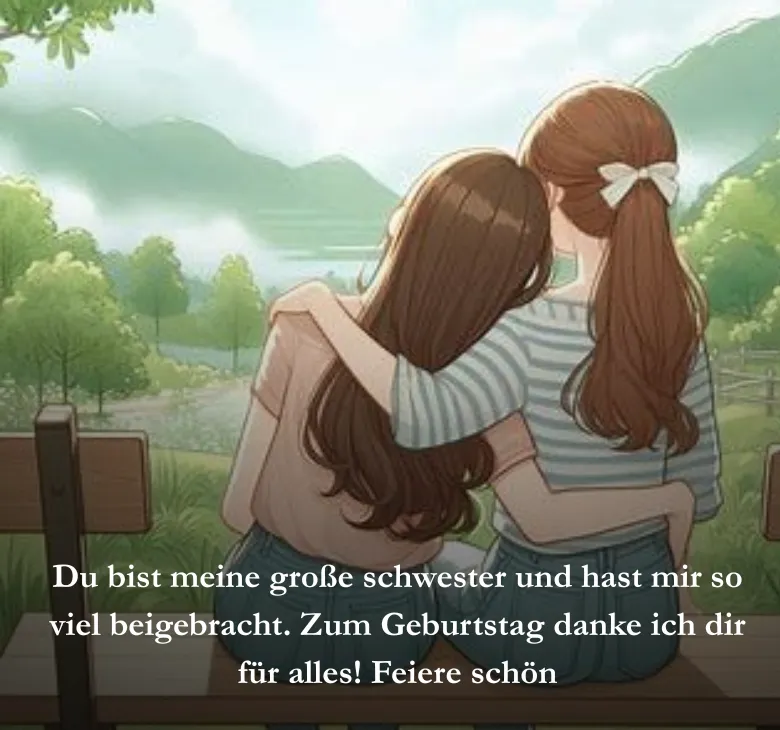 Du bist meine große schwester und hast mir so viel beigebracht. Zum Geburtstag danke ich dir für alles! Feiere schön