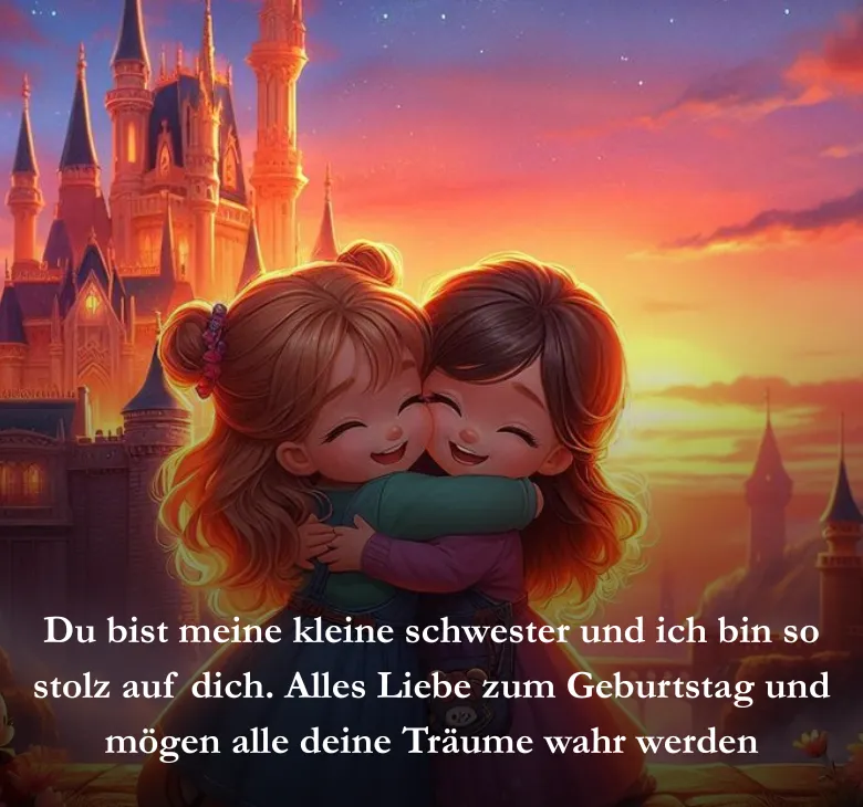 Du bist meine kleine schwester und ich bin so stolz auf dich. Alles Liebe zum Geburtstag und mögen alle deine Träume wahr werden