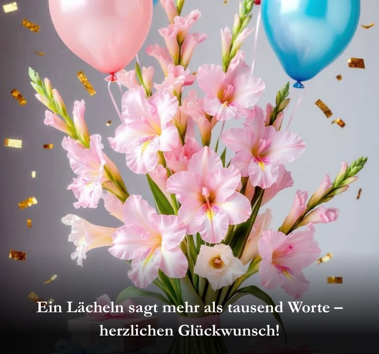 Ein Lächeln sagt mehr als tausend Worte – herzlichen Glückwunsch!