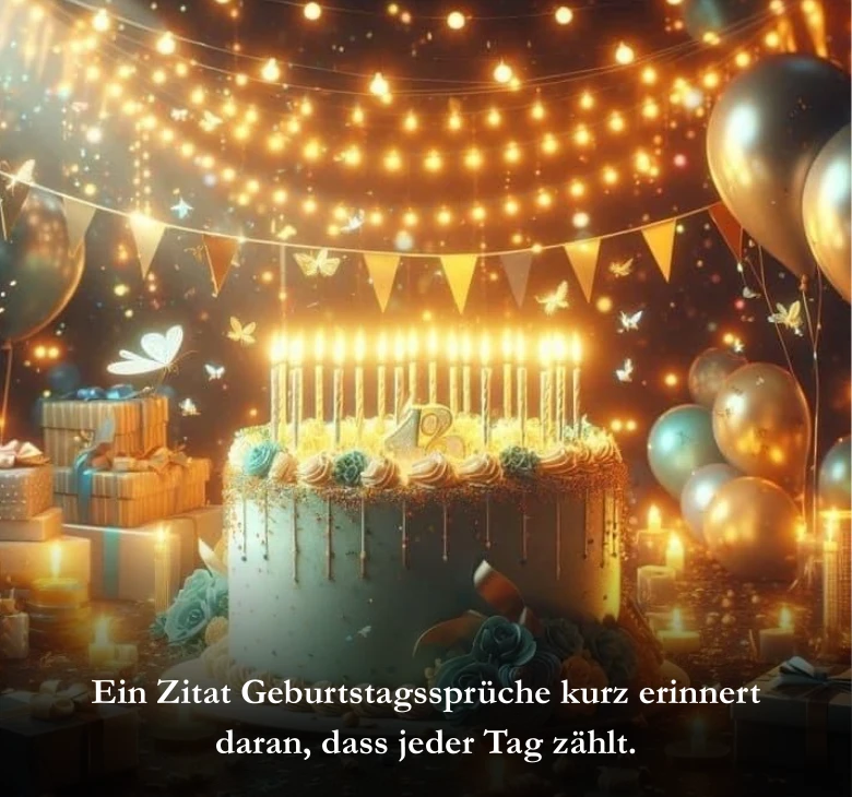 Ein Zitat Geburtstagssprüche kurz erinnert daran, dass jeder Tag zählt