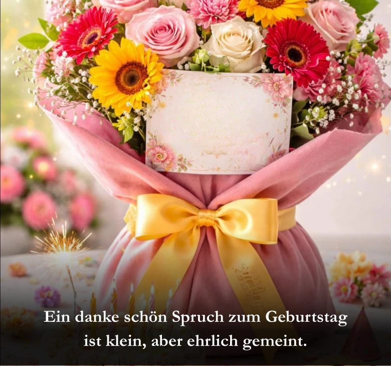 Ein danke schön Spruch zum Geburtstag ist klein, aber ehrlich gemeint